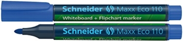 Schneider Maxx Eco110 Whiteboard-Kit Marker (Halterung mit Lösch-Schwamm) Set mit je 4 Marker und Ersatzpatronen schwarz/rot/blau/grün - 4
