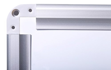 Whiteboard Magnettafel mit Alurahmen und durchgehender Stiftablage, in 6 Größen, schutzlackiert magnethaftend, mit Montagematerial und gratis Zubehör (Stifte,Schwämme,Magnete), Größe:90x60 cm - 4