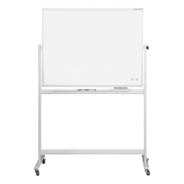 magnetoplan 1240489 Whiteboard mit Fahrgestell, speziallackierte Oberfläche, komplett mit Ablageschale für Marker und Zubehör, 1200 x 900 mm -