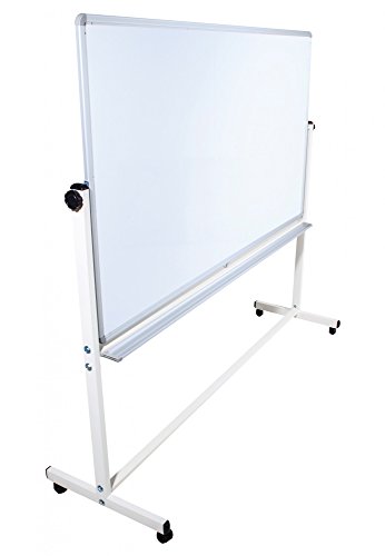 Mobile Whiteboard Tafel beidseitig beschriftbar,in 2 Größen, schutzlackiert, magnethaftend, mit gratis Zubehör (Stifte,Schwämme,Magnete), Größe:180x100 cm - 1